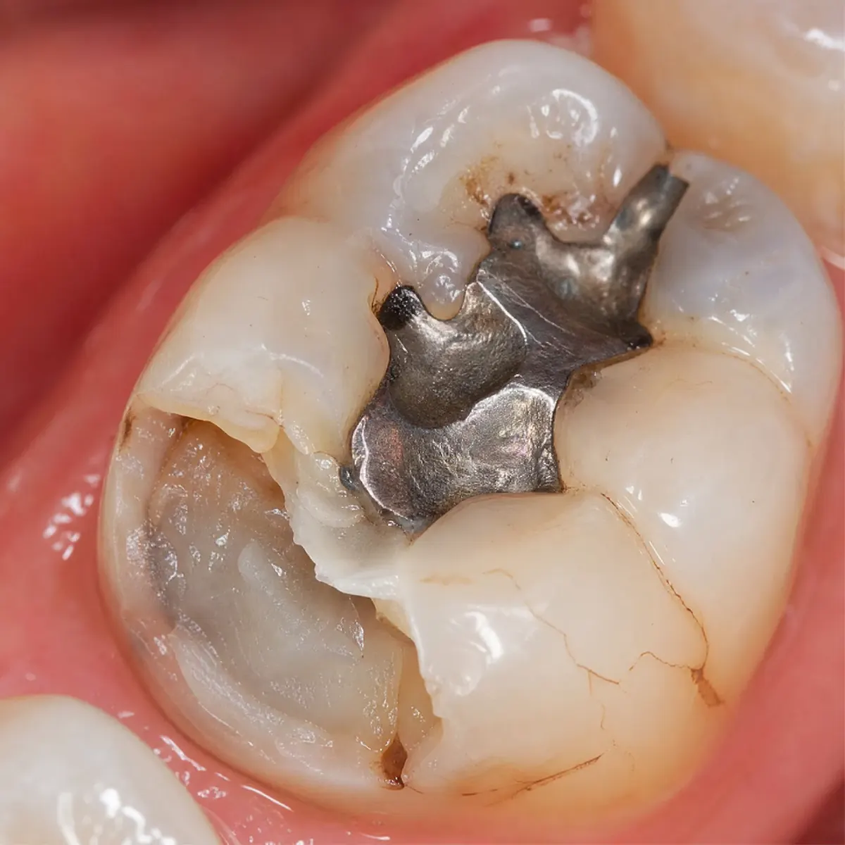 Broken Molar – CEREC Crown: initial situation before CEREC treatment