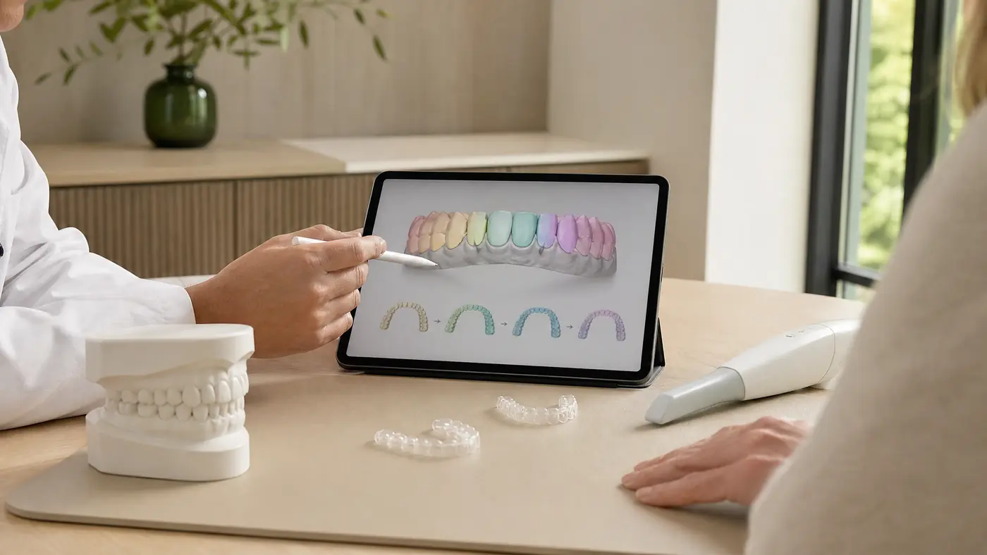 Invisible braces Berlin – costs and individual planning Clear aligners, dental model and digital treatment planning